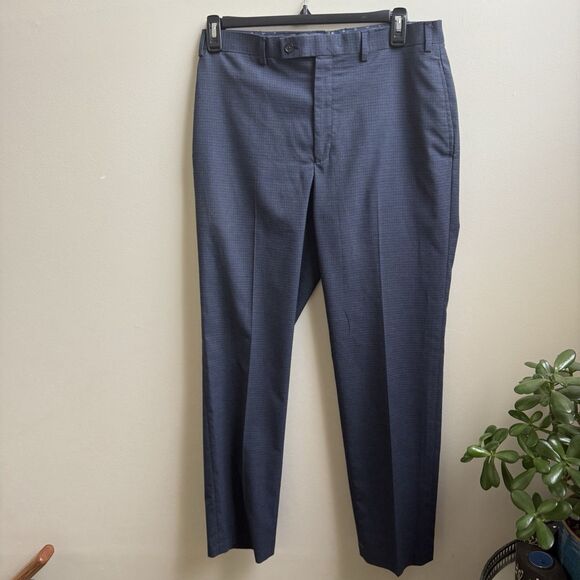 Ralph Lauren Other - Men’s 35X32 Lauren Ralph Lauren Pants Navy Blue Plaid Flat Front